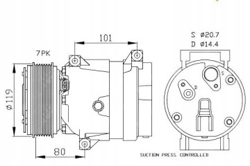 NRF AIR CONDITIONING COMPRESSOR RENAULT MASTER II 00 Compressor ID V5