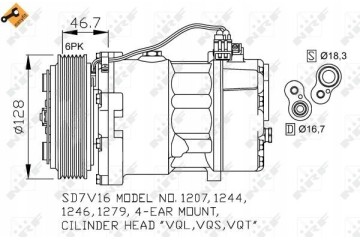 NRF VW AIR CONDITIONING COMPRESSOR Compressor ID SD7V16