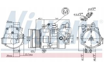 COMPRESSOR AIR CONDITIONING COMPRESSOR 89043 NISSENS BMW Car type passenger cars