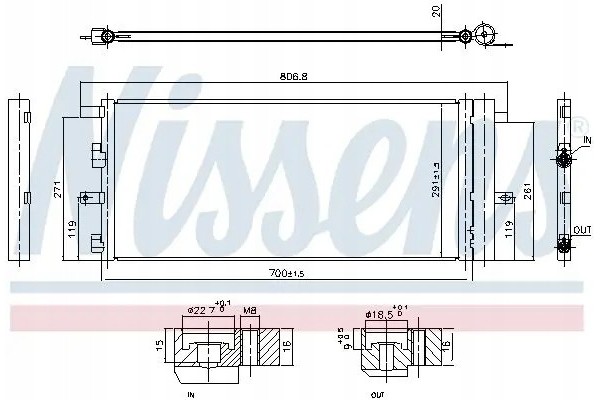 CONDENSER AIR CONDITIONING COOLER 941011 NISSENS Packaging status original