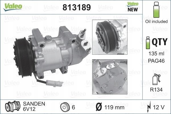 VALEO 813189 air conditioning compressor Part manufacturer Valeo