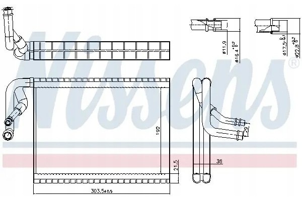 AIR CONDITIONING EVAPORATOR 92370 NISSENS MERCEDES Catalog number of the original MERCEDES BENZ 2048300058 MERCEDES BENZ A204830