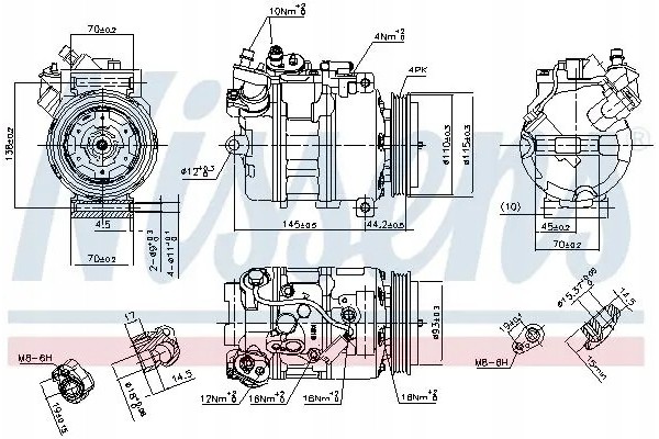 COMPRESSOR AIR CONDITIONING COMPRESSOR 89417 NISSENS Quality of parts according to GVO Q original with factory logo OEM OES