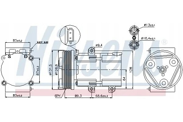 COMPRESSOR AIR CONDITIONING COMPRESSOR 89068 NISSENS Car type buses cargo vans passenger cars