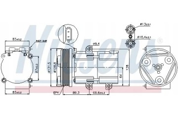 COMPRESSOR AIR CONDITIONING COMPRESSOR 89068 NISSENS Car type buses cargo vans passenger cars
