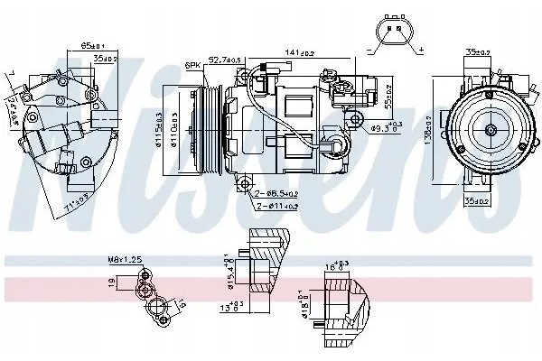 COMPRESSOR AIR CONDITIONING COMPRESSOR 89086 NISSENS BMW Car type passenger cars
