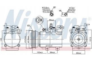 COMPRESSOR AIR CONDITIONING COMPRESSOR 890130 NISSENS Catalog number of the original HYUNDAI 977012E200 HYUNDAI NA5CA 04 KIA 977