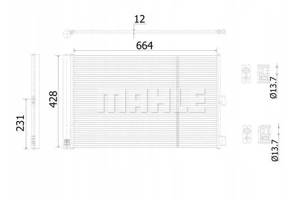 CONDENSER AIR CONDITIONING COOLER AC 911 000S MAHLE Packaging status original