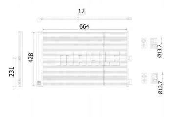 CONDENSER AIR CONDITIONING COOLER AC 911 000S MAHLE Packaging status original