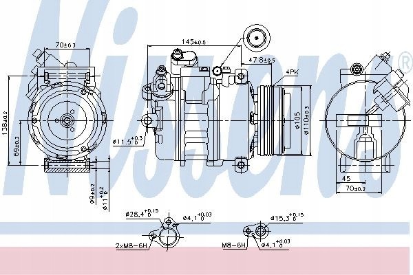 Compresor de aire acondicionado Nissens 89341 para BMW X5 00-06