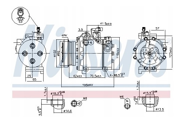 NISSENS 89349 Compressor air conditioning Part manufacturer Suzuki OE
