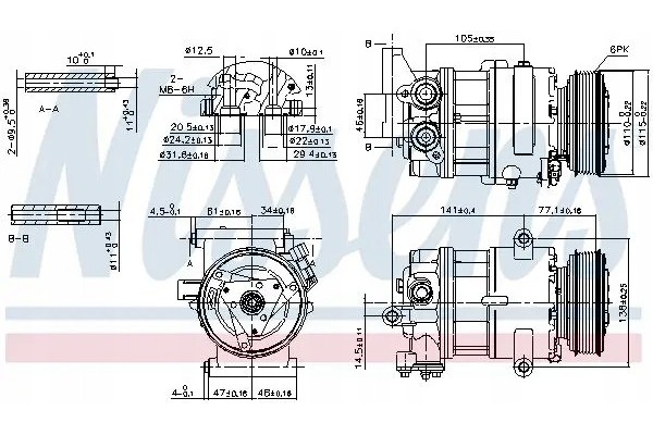 COMPRESSOR AIR CONDITIONING COMPRESSOR 89590 NISSENS Catalog number of substitutes ACAUTO AC 01SD210 ACAUTO AC 02SD01 ACAUTO AC 