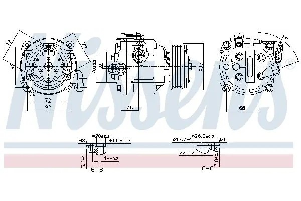 COMPRESSOR AIR CONDITIONING COMPRESSOR 890806 NISSENS Catalog number of substitutes ACAUTO AC 01DL142 ACAUTO AC 03XX13 ACAUTO AC