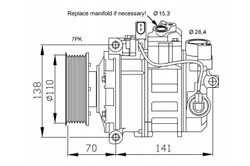 AIR CONDITIONING COMPRESSOR AUDI A8 03 VW PHEATON 02 NRF Part manufacturer NRF