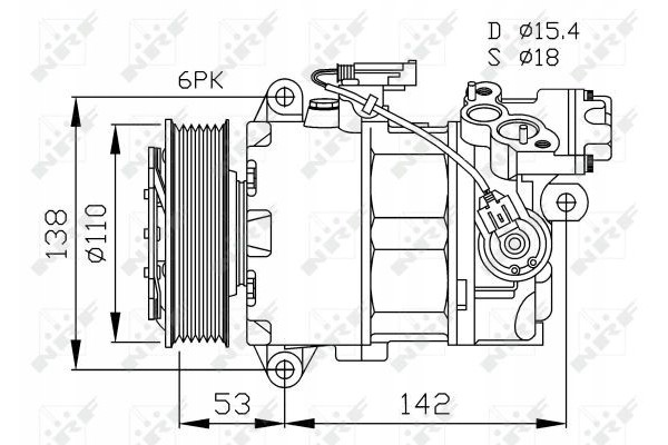 NRF AIR CONDITIONING COMPRESSOR BMW I E81 87 90 91 04 Customs tariff code 84148080