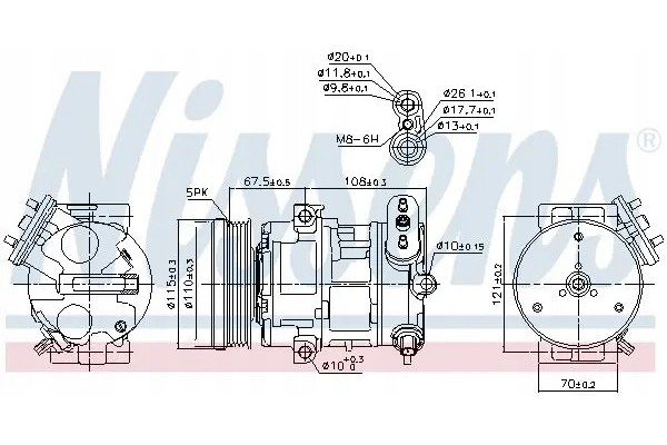 COMPRESSOR AIR CONDITIONING COMPRESSOR 89100 NISSENS Car type passenger cars