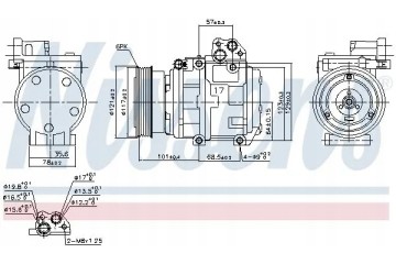 COMPRESSOR AIR CONDITIONING COMPRESSOR 890234 NISSENS Catalog number of the original KIA 977011D100 KIA 977011D100DR KIA P30013 