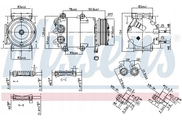 COMPRESSOR AIR CONDITIONING COMPRESSOR 890392 NISSENS Catalog number of substitutes ACAUTO AC 01VI034 ACAUTO AC 02VI03 ACAUTO AC