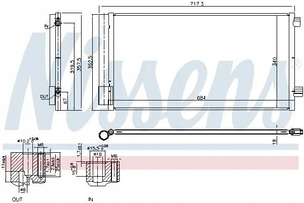 CONDENSER AIR CONDITIONING COOLER 940678 NISSENS Catalog number of substitutes AHE 43726 AKS DASIS 082061N AUTOCLIMA 30311814CP 