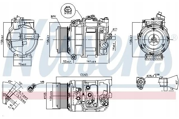 COMPRESSOR AIR CONDITIONING COMPRESSOR 89412 NISSENS Car type cargo vans passenger cars
