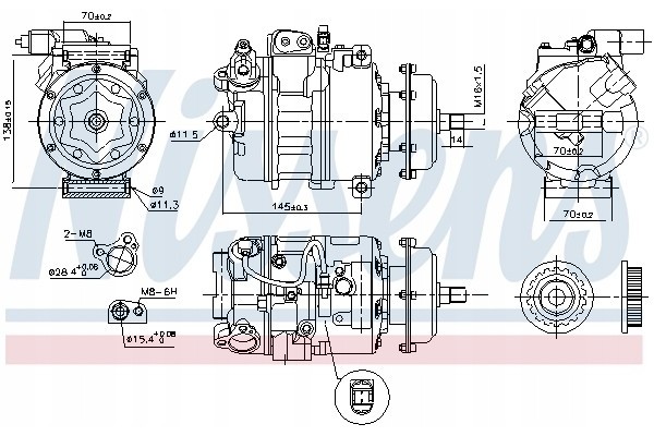 Compressor air conditioning NISSENS 890637 Part manufacturer Nissens