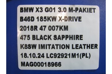 BMW X3 G01 B46 X4 G02 REAR BRIDGE DIFFERENTIAL 3 38 8686219 33108686219 Part manufacturer BMW OE