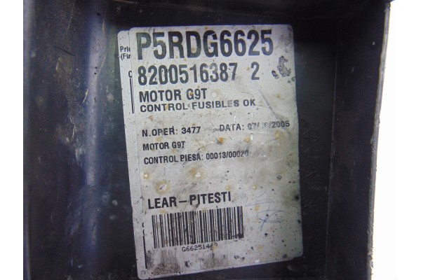 8200516387 CAJA RELES / FUSIBLES RENAULT VEL SATIS (BJ0) Initiale 2005 8200516387 197643 RENAULT - 2