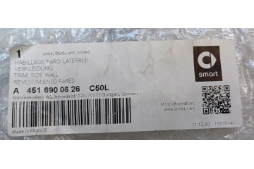 Smart ForTwo II 451 Moldura Umbral Derecha A4516921800