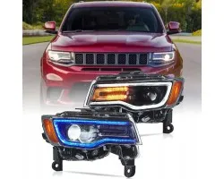 Faros LED delanteros negros para Jeep Grand Cherokee WK2 2017-2021 juego izquierdo y derecho