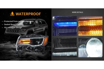 Headlights Lamp L R Full Led Tuning Jeep Grand Cherokee WK2 Lift 2013 2022 Height adjustment manual