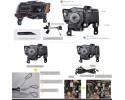 Faros LED delanteros negros para Jeep Grand Cherokee WK2 2017-2021 jue