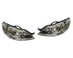 Juego de Faros Halógenos TYC Peugeot 407 Izquierdo y Derecho Eléctrico