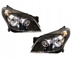 SET OF HEADLIGHTS OPEL ASTRA H 2003 2012 BLACK