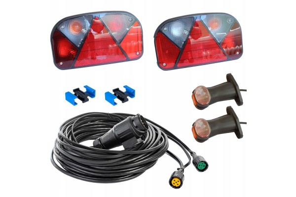 Set of trailer lights ASPOCK Rear lamps marker lamps 8m beam Installation side left right
