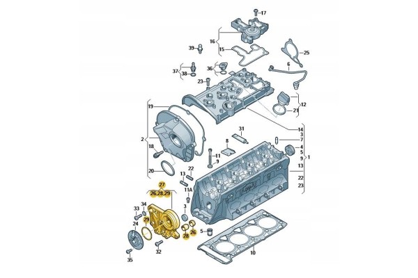 VW new camshaft support OE 06H103144K Product weight with unit packaging 2 kg