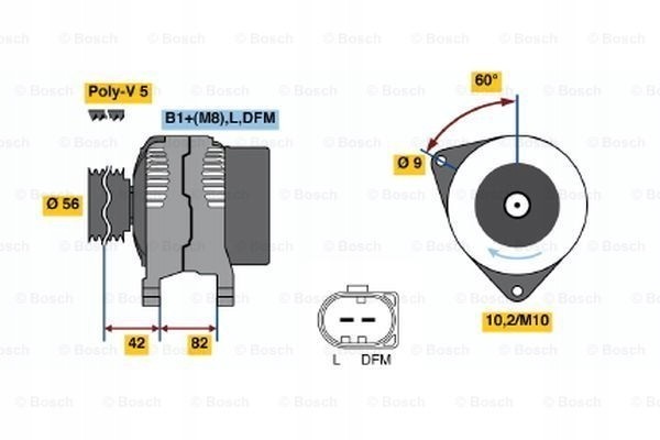BOSCH 0 986 044 300 generator Alternator charging current 90 A