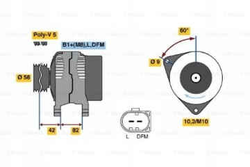BOSCH 0 986 044 300 generator Alternator charging current 90 A