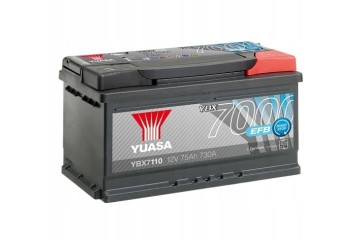 CAR BATTERY YUASA EFB 75AH 730A YBX7110 P Polarity right