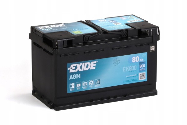 Battery Exide AGM EK800 new reinforced model EK820 fresh 2026 Catalog number of the part EK800