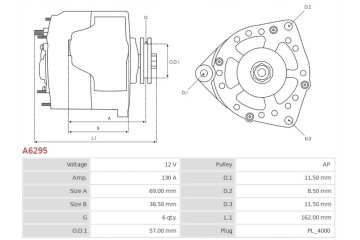 New Alternator TOYOTA Land Cruiser 4 7 V8 LEXUS GX 470 4 7 V8 Catalog number of the original TOYOTA 27060 50360 TOYOTA 270605036