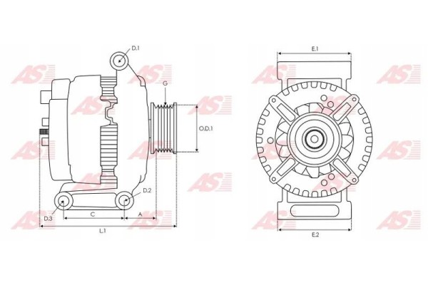 Alternator AS PL A1016PR Catalog number of substitutes Airstal 20 0113 AS PL ACH9009S BTS Turbo G101896 BTS Turbo G106695 CASCO 