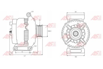 Alternator AS PL A1016PR Catalog number of substitutes Airstal 20 0113 AS PL ACH9009S BTS Turbo G101896 BTS Turbo G106695 CASCO 