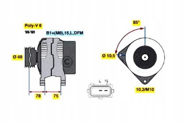 Alternator BOSCH 0 986 041 810 Part manufacturer Bosch