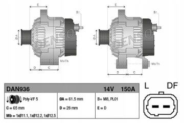 DENSO DAN936 generator DAN936 Quality of parts according to GVO Q original with factory logo OEM OES