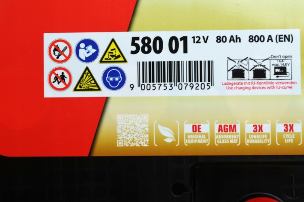 BANNER RUNNING BULL AGM 58001 12V 80Ah 800A 58 001 START STOP Part manufacturer Banner
