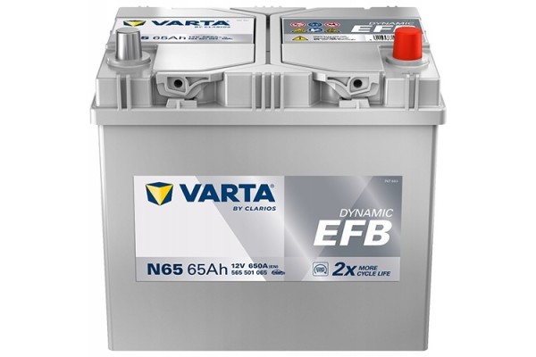 CAR BATTERY VARTA DYNAMIC EFB 65AH650A N65 RIGHT NEW MODEL