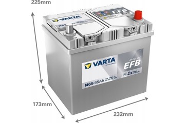 CAR BATTERY VARTA DYNAMIC EFB 65AH650A N65 RIGHT NEW MODEL Packaging status original