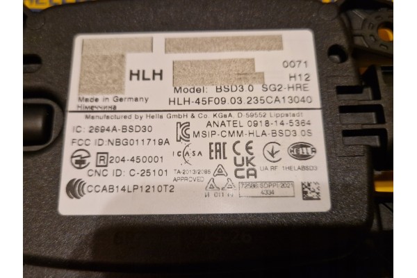 Controller dead angle recognition Hella 6PZ011719261 ASSISTANT BELT OE Car type cargo vans passenger cars