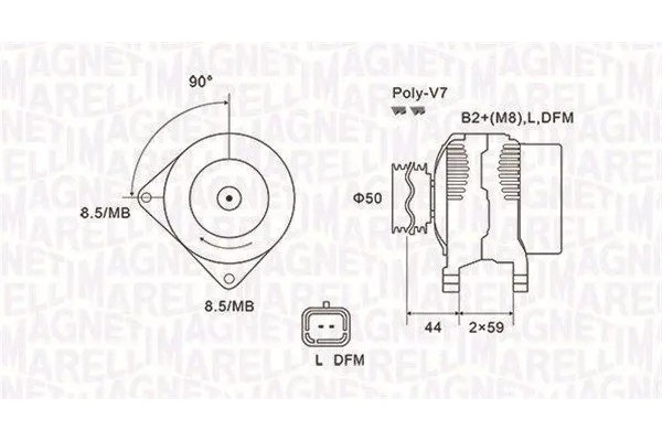 ALTERNATOR 063731827010 MAGNETI MARELLI NISSAN Packaging status original