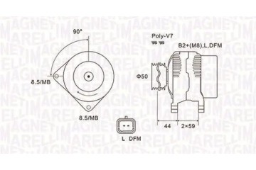 ALTERNATOR 063731827010 MAGNETI MARELLI NISSAN Packaging status original